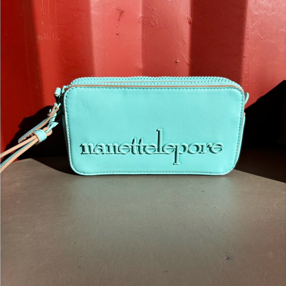 Nanette Lepore Aqua Wristlet, add a strap for a Crossbody Bag NWOT